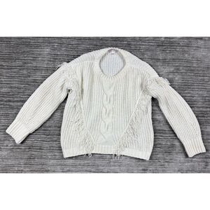 No Boundaries Sweater Womens Large 11-13 Ivory Long Sleeve 100%‎ Polyester